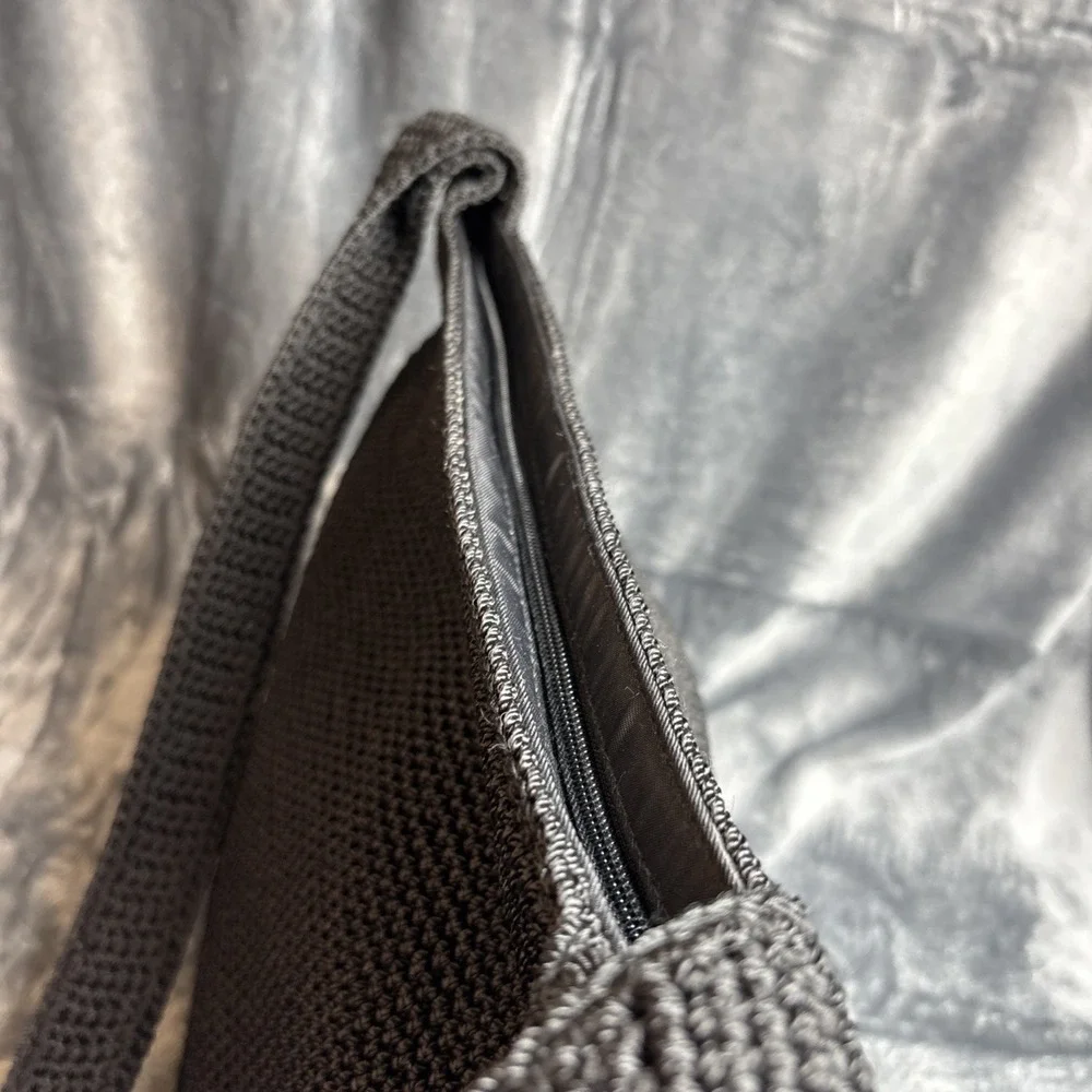 Vintage The Sak Black‎ Hobo Purse Shoulder Bag Woven Knit Rectangle Retro Y2K